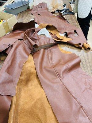 Today we make leather coat .