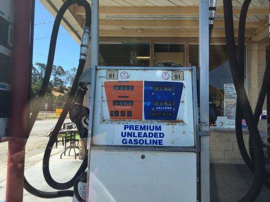 Gas pumps from 50s. Very cool place.