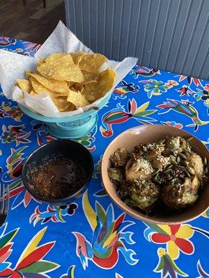 Chips and Salsa and Brussels Sprouts