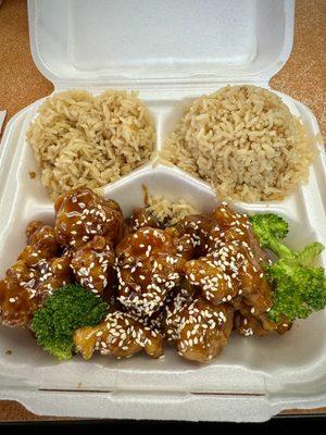 Sesame Chicken with Fried Rice