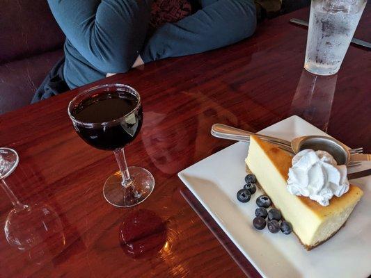 Cheesecake, and port wine