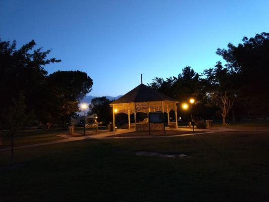 Gazebo at night.