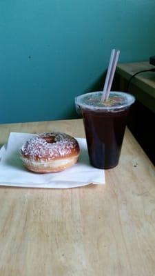 Coconut Donut and Black Tea Boba