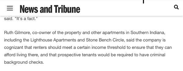 I see Ruth Gilmore owns Lighthouse Apartments. So does she care about taking care of her renters?