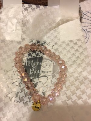 I love my new bracelet! They had other beautiful colors, but pink was the one I chose. I want to go back and some other colors.