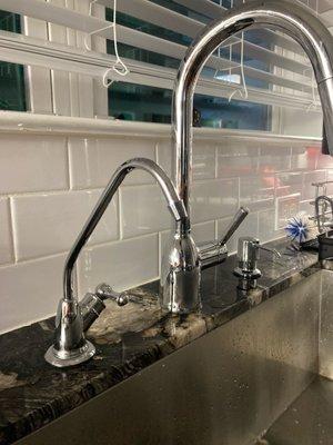 Dedicated faucet for the RO unit.