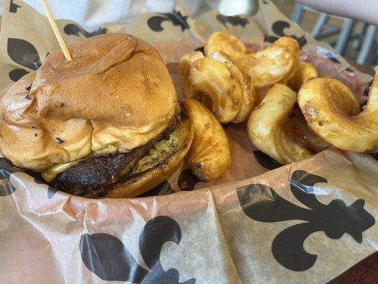 Burger and fries