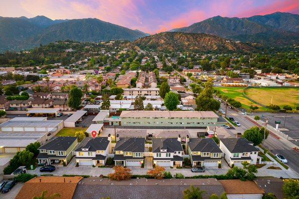 Drone photography at one of our newer listings, highlighting the neighborhood and other prime real estate