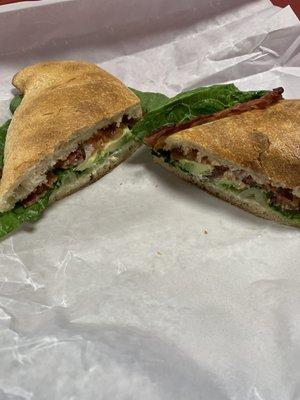 BLT on ciabatta bread