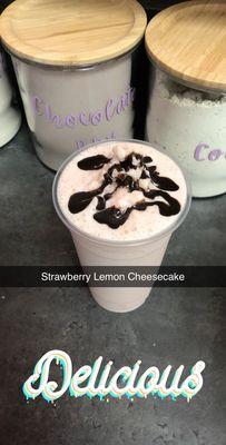 Strawberry lemon cheesecake smoothie