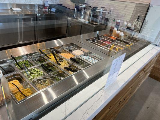 Pick your own protein, sauces, toppings! All super fresh!!!