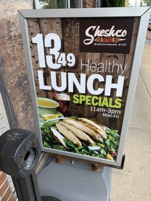 $13.49 lunch special - sandwich, drink, and soup or salad