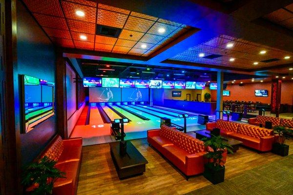 Our Elite Suite contains 6 Luxury Bowling Lanes, perfect for private parties and events