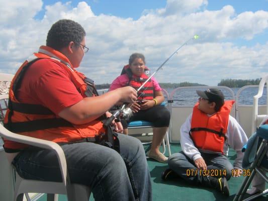 Renting the pontoon boat made a wonderful day.