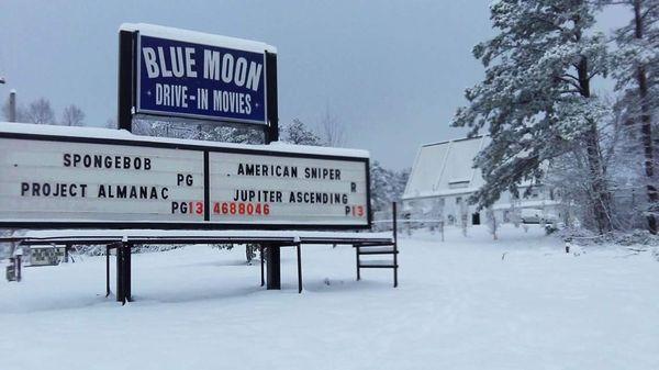 A cold night at The Blue Moon Drive In Theater.