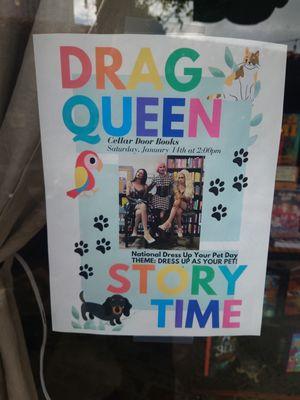 Flyers for drag queen story time