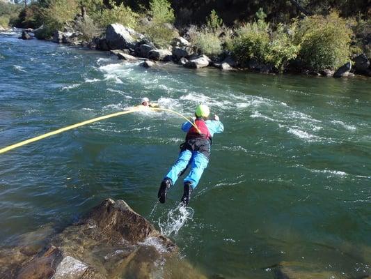 River Rescue Certification live bait practice