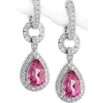 Custom Pink Sapphire & Diamond Earrings