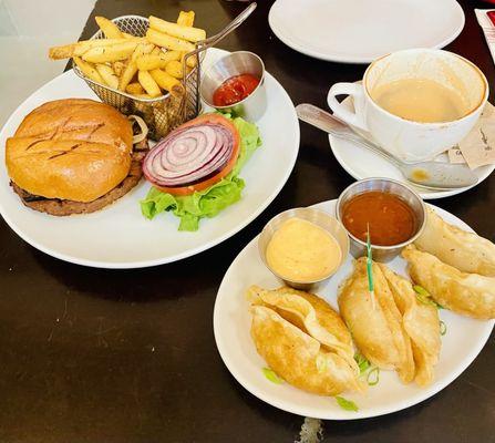 Impossible Burger and Vegetable Potstickers