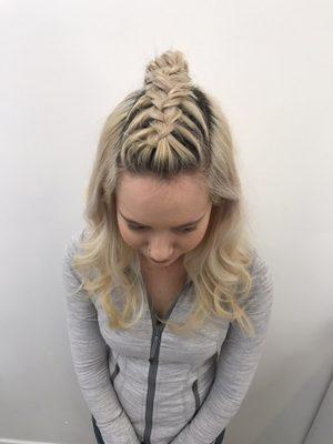 Braided half up-do by Zoie Rose