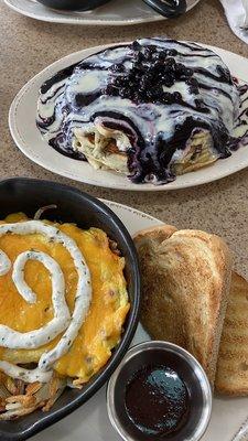 Heavenly Hash Brown Hash Blueberry Lemon Ricotta Pancake