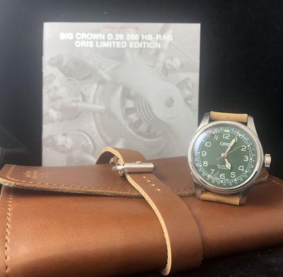 Oris pointer date limited edition green face