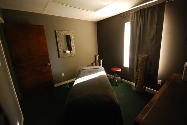 Massage therapy room.  We offer anything from cupping to swedish massage.  Please ask about our package pricing.