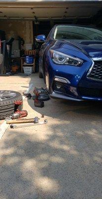 Brake pads and rotor replacement Q50