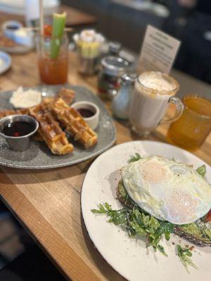 Brunch at the bar... churro waffle sticks