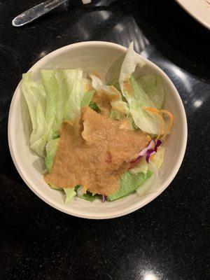 Salad with ginger dressing