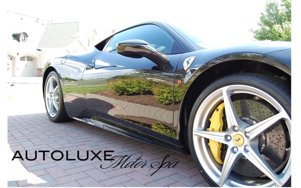 Autoluxe Motor Spa. High End Detailing. Serving Central New Jersey and North Jersey. A Ferrari Coated with 22PLE Glass Coating.