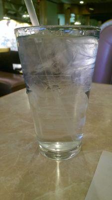 A real glass of ice water.