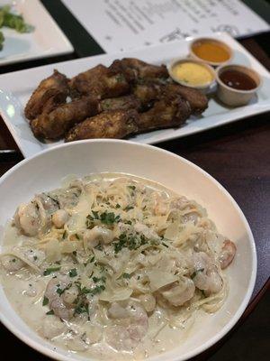 Applewood Smoked Bone In Chicken Wings and the Pasta Rubaiyat