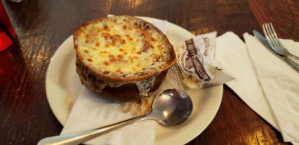 The baked French onion soup, very average but still good