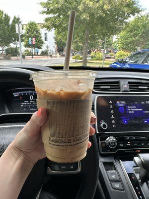 The Celia iced latte with oat milk is yummy