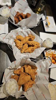 Top: Gangnam Chicken Wings, Original Spicy wings, Original whole chicken