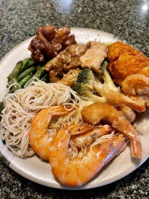 New lunch buffet items: shrimp and steak