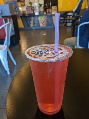 Strawberry rose tea (large cold)