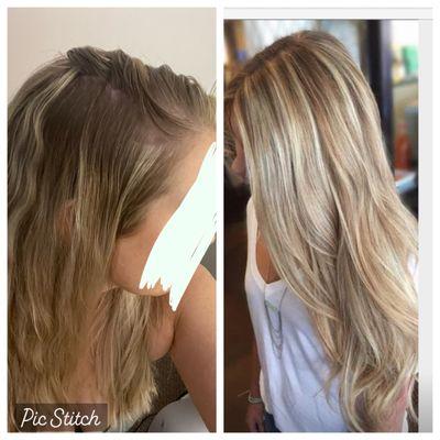 This is what they call full highlights that they swear look like the picture on the right