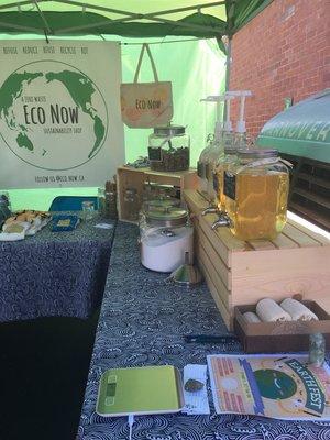 Eco Now's refill station and zero waste goods!