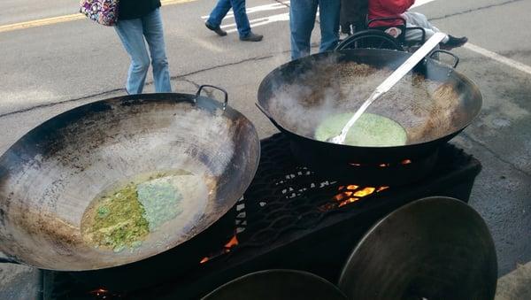 Haitian food prepared in our hand made grilling units. Made personally by coffee shop owner Joseph.