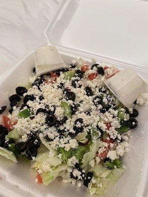 The Greek Salad is always made with fresh crunchy veggies! Go for the combo!