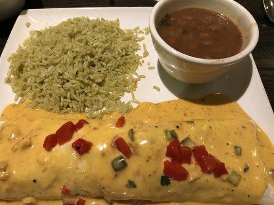 Burrito with cilantro lime rice