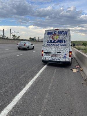 Wheel came off on i225 at 65mph.