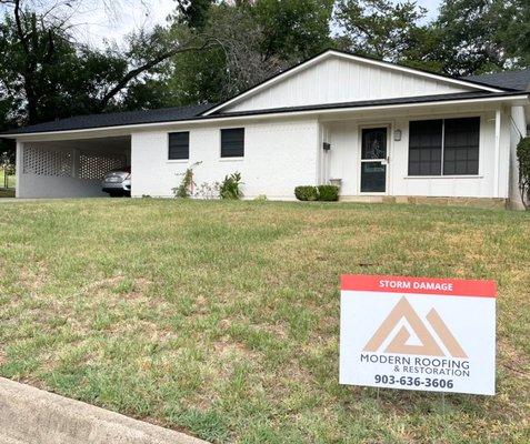 Full Roof replacement with GAF Tumberline -Charcoal. Homeowner's insurance approved full roof replacement.