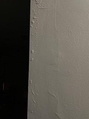 Water damage to wall from leak after tech broke drain pipe and did not repair