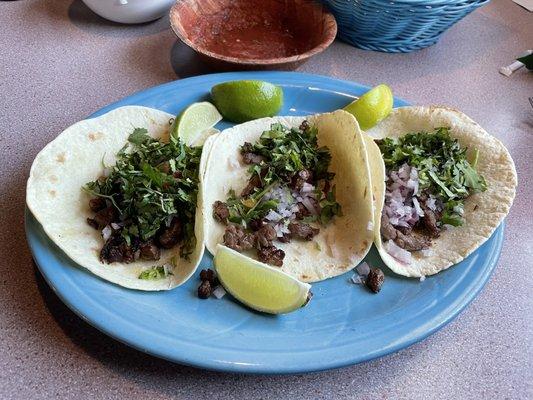 Carne Asada Tacos are great!