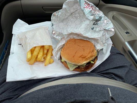 Cheeseburger and fries