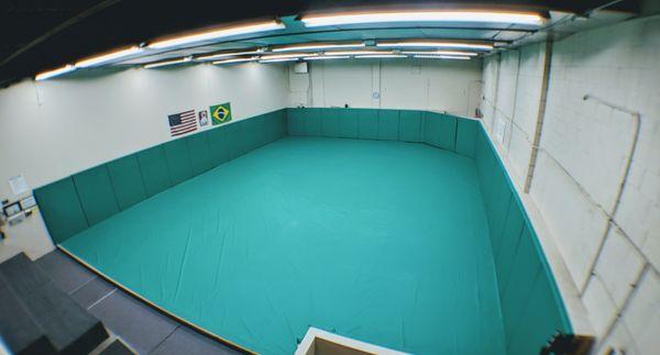 Our 2,000 sq ft main training mat featuring sprung floor technology.