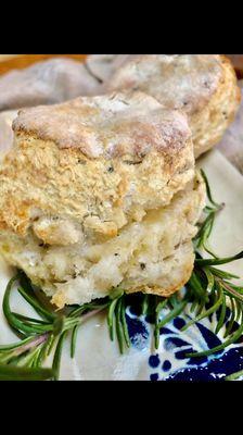 Rosemary-poppyseed biscuit with lemon-Asiago butter